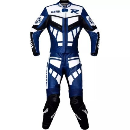 YAMAHA MENS R MOTORCYCLE RACING CE APPROVED ARMORS COWHIDE LEATHER SUIT