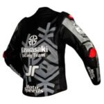 NARSON KAWASAKI RACING TEAM MOTORCYCLE COWHIDE LEATHER BIKER JACKET