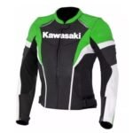 NARSON KAWASAKI LADIES NINJA GREEN MOTORCYCLE RIDING LEATHER BIKER JACKET