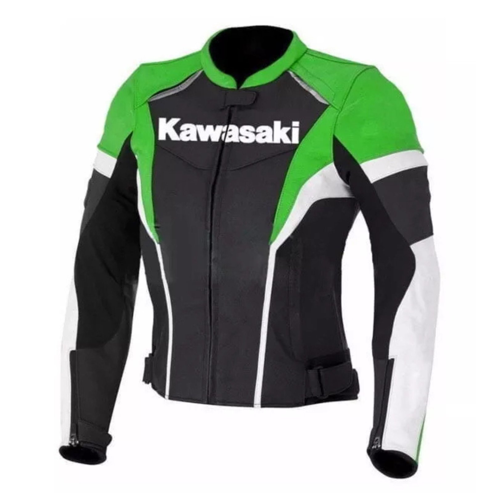 1 NARSON KAWASAKI LADIES NINJA GREEN MOTORCYCLE RIDING LEATHER BIKER JACKET