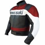 NARSON KAWASAKI MEN RED MOTORCYCLE COWHIDE LEATHERE JACKET