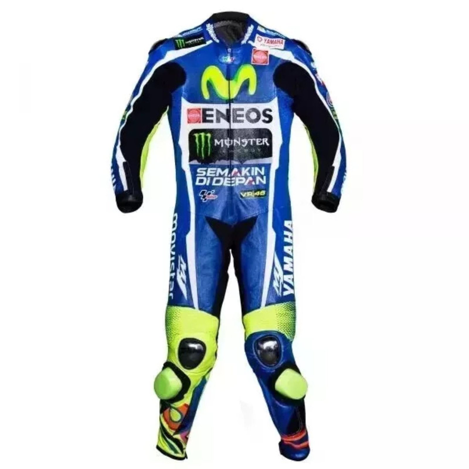 1 YAMAHA MENS VALENTINO ROSSI MOTORCYC;E RACING LEATHER SUIT
