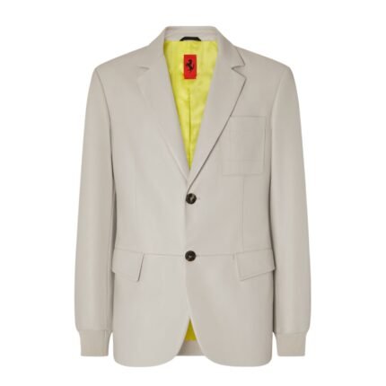 FERRARI BLAZER IN NAPPA LEATHER WITH KNIT CUFFS