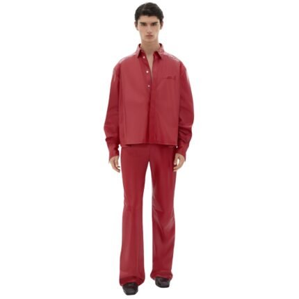 FERRARI OVERSHIRT JACKET IN DRAPED NAPPA LEATHER