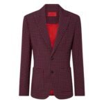 FERRARI WOOL AND VISCOSE BLAZER WITH VICHY PATTERN