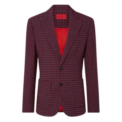 FERRARI WOOL AND VISCOSE BLAZER WITH VICHY PATTERN