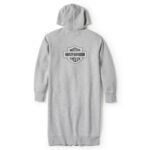 HARLEY DAVIDSON WOMENS ESSENTIAL FLEECE FULL ZIP DUSTER LIGHT GRAY HEATHER
