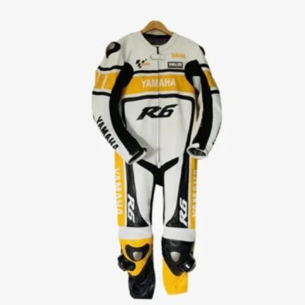 YAMAHA R6 MOTORCYCLE GENUINE COWHIDE LEATHER BIKER SUIT
