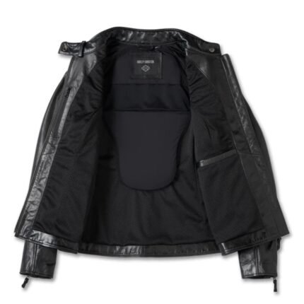 HARLEY DAVIDSON WOMENS HD FLEX LAYERING SYSTEM CAFE RACER LEATHER JACKET OUTER LAYER