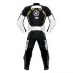 YAMAHA RACING MOTORCYCLE BLACK CE ARMORED GENUINE COWHIDE LEATHER BIKER SUIT