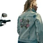 HARLEY DAVIDSON WOMENS ROSE AS THRON BLING DENIM JACKET