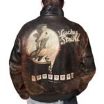 NARSON LUCKY STRIKE BROWN VINTAGE LEATHER AVIATOR JACKET