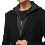 DENIM BLAZER JACKET WITH HOODIE