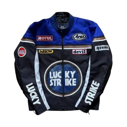 NARSON LUCKY STRIKE VINTAGE COTTON BIKER WEAR RIDING GEAR MOTORCYCLE JACKET