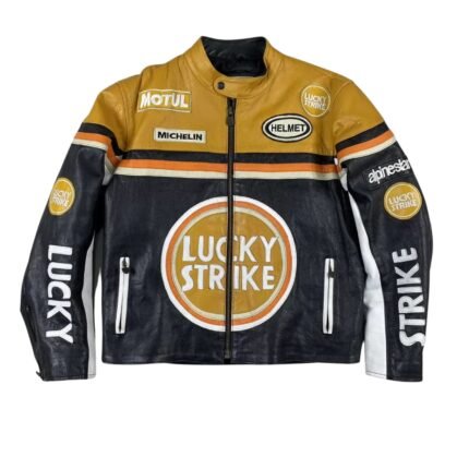 NARSON LUCKY STRIKE RACING LEATHER JACKET