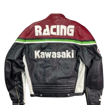 NARSON KAWASAKI ALPHINESTARS MOTORCYCLE RAING COWHIDE LEATHER JACKET