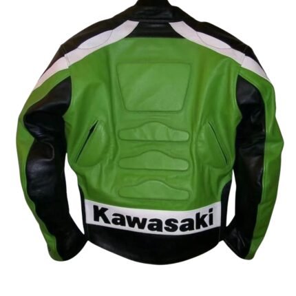NARSON KAWASAKI GREEN MOTORCYCLE LEATHER BIKER JACKET