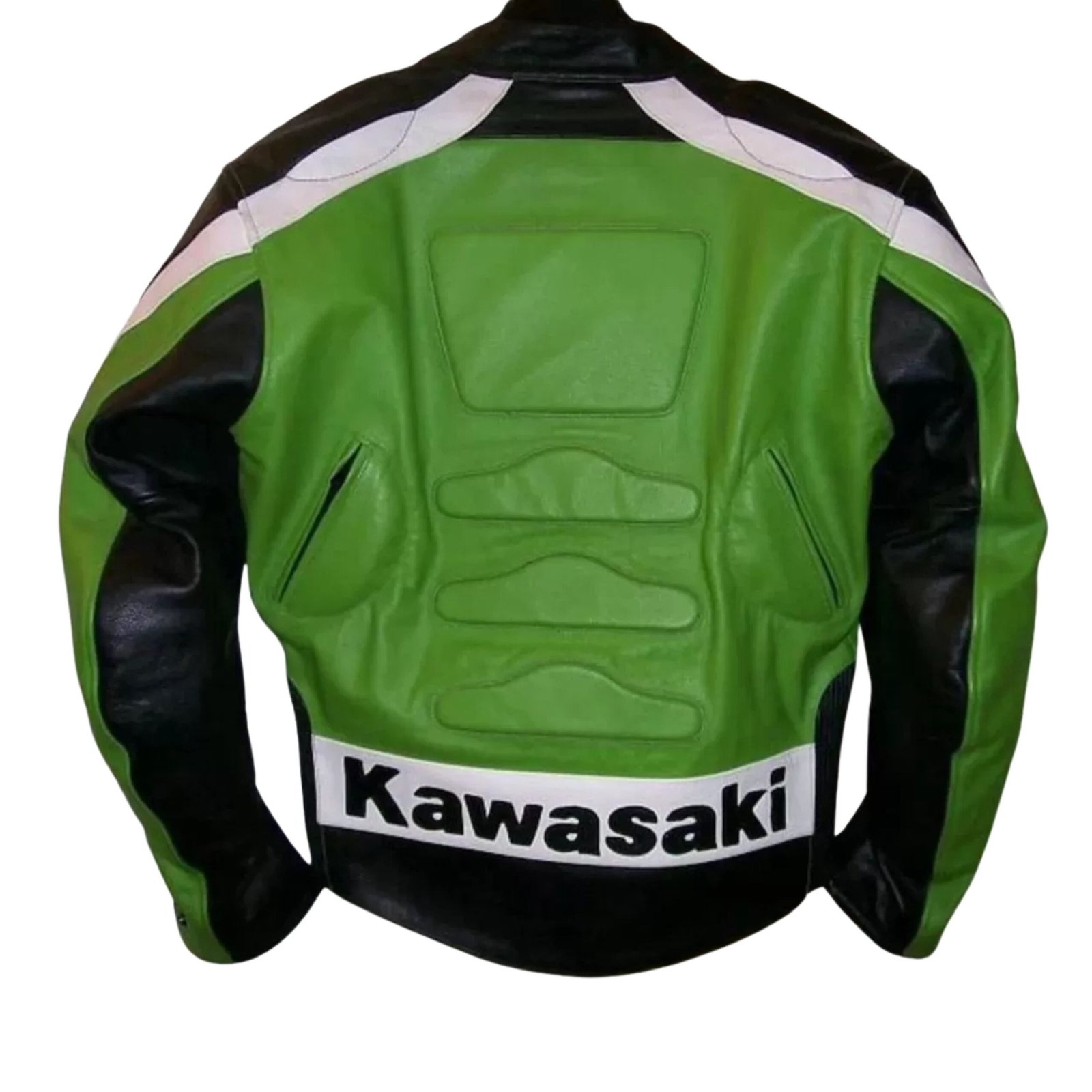 2 NARSON KAWASAKI GREEN MOTORCYCLE LEATHER BIKER JACKET