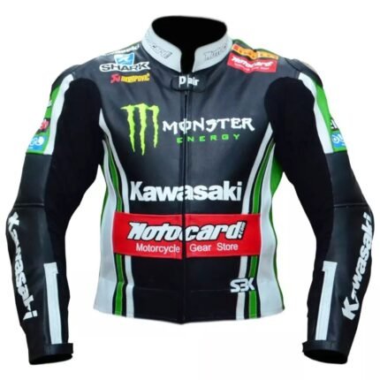 NARSONARSON KAWASAKI MONSTER ENERGY RACING MOTORCYCLE LEATHER JACKETN Kawasaki Monster Energy racing motorcycle leather jacket delivers durability, safety, and bold racing style for passionate riders on the road.