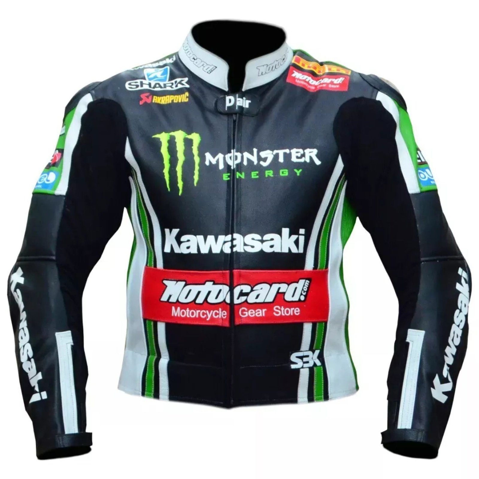 2 NARSONARSON KAWASAKI MONSTER ENERGY RACING MOTORCYCLE LEATHER JACKETN Kawasaki Monster Energy racing motorcycle leather jacket delivers durability, safety, and bold racing style for passionate riders on the road.