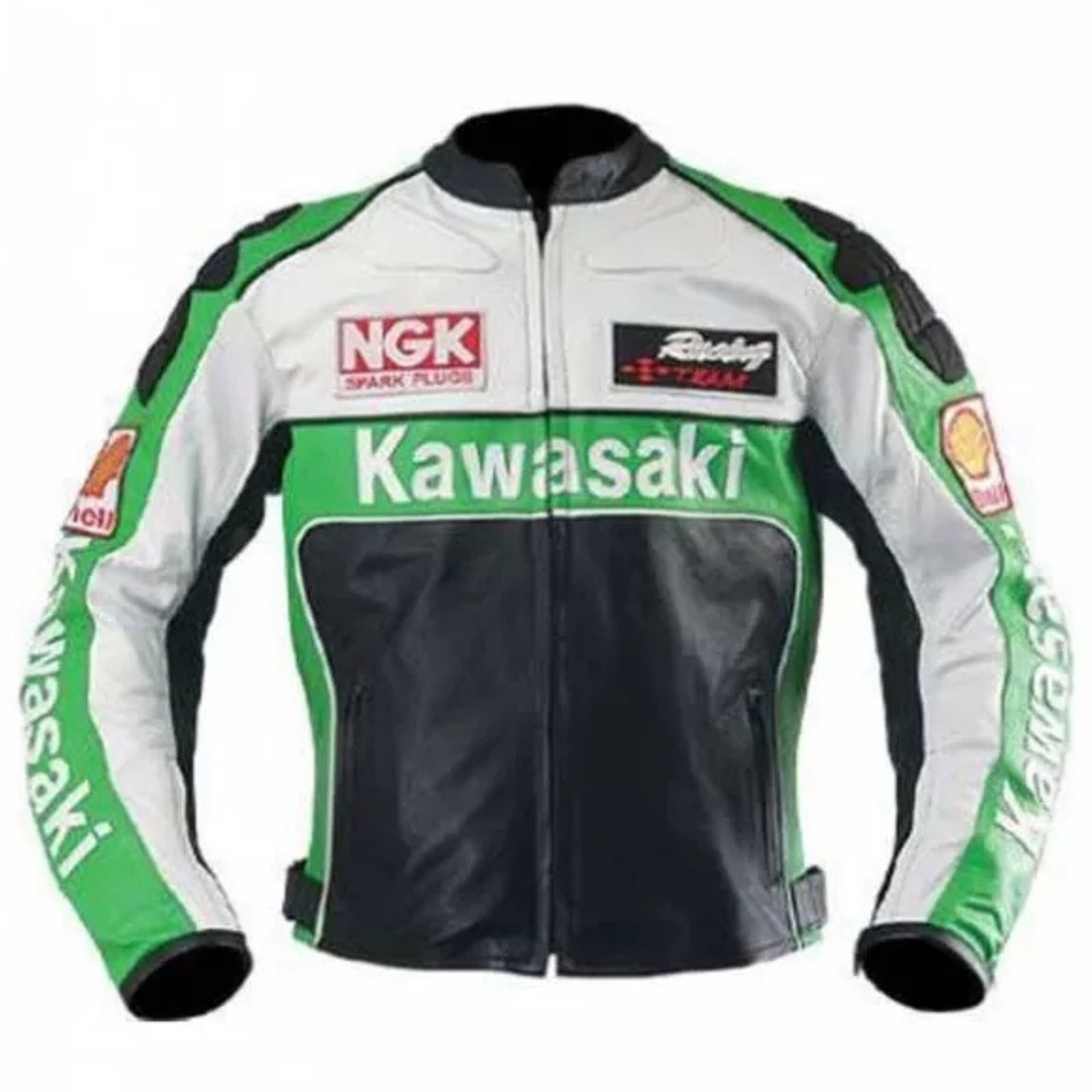 2 NARSON KAWASAKI MOTORBIKE RACING GEAR LEATHER BIKER JACKET