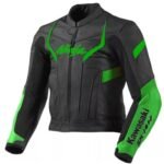 NARSON KAWASAKI NINJA BLACK GREEN ZX14R MOTORCYCLE LEATHER RACING JACKET