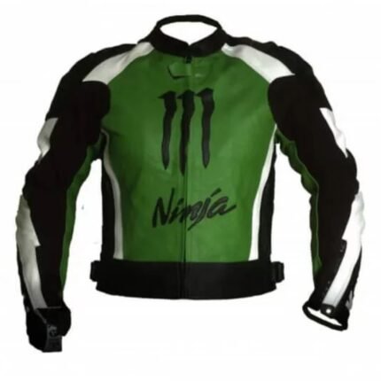 NARSON KAWASAKI NINJA GREEN AS BLACK MOTORCYCLE RACING LEATHER JACKET