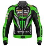 NARSON KAWASAKI NINJA MONSTER ENERGY MOTORCYCLE RIDING GEAR GENUINE COWHIDE LEATHER JACKET