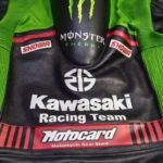 NARSON KAWASAKI NINJA MOTORCYCLE RACING COWHIDE LEATHER JACKET