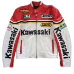 NARSON KAWASAKI RACING STREETWEAR CE ARMORED MOTORBIKER LEATHER JACKET