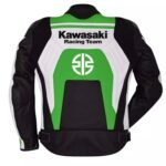 NARSON KAWASAKI RACING TEAM GREEN MOTORCYCLE COWHIDE LEATHER BIKER JACKET