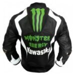 NARSON KAWASAKI MEN MONSTER ENERGY RACING MOTORCYCLE COWHIDE LEATHER JACKET