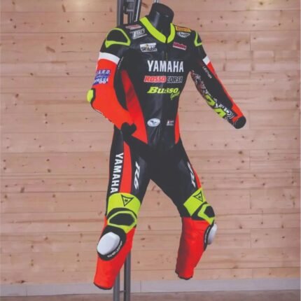YAMAHA NEW MENS MOTORBIKE RACING MOTOGP GENUINE COWHIDE BIKER MOTORBIKE SUITE
