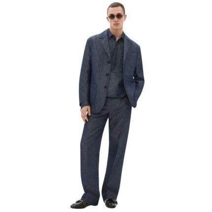 FERRARI BLAZER IN DENIM EFFECT TRICOTINE