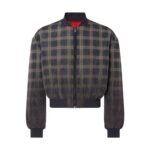 FERRARI BOMBER IN CHINE CHECK PRINTED NYLON
