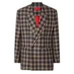 FERRARI DOUBLE BREASTED BLAZER IN TARTAN WOOL