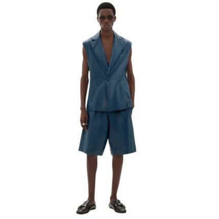 FERRARI GILET IN SEMI GLOSS NAPPA LEATHER