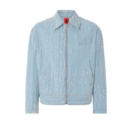 FERRARI JACKET IN FRAYED FADED DENIM