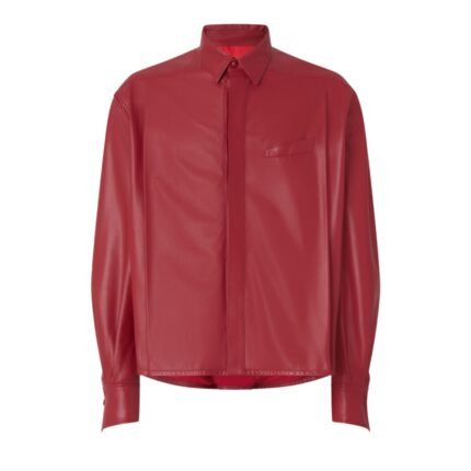 FERRARI OVERSHIRT JACKET IN DRAPED NAPPA LEATHER