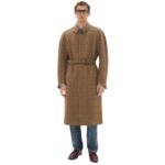 FERRARI TARTAN MOULINE WOOL COAT