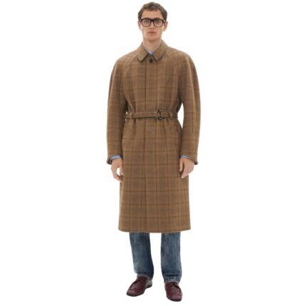 FERRARI TARTAN MOULINE WOOL COAT