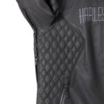 HARLEY DAVIDSON WOMENS WILLIE G SKULL GRAPHIC LEATHER RIDING JACKET