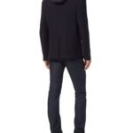 DENIM BLAZER JACKET WITH HOODIE