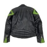 NARSON KAWASAKI BLACK MOTORCYCLE LEATHER BIKER JACKET