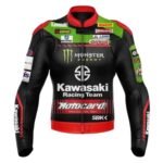 NARSON KAWASAKI NINJA MOTORCYCLE RACING COWHIDE LEATHER JACKET