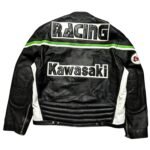 NARSON KAWASAKI RACING BLACK MOTORCYCLE CE ARMORS COWHIDE LEATHER JACKET