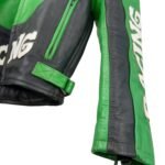 NARSON KAWASAKI RACING GREEN AS BLACK MOTORCYCLE LEATHER JACKET