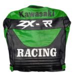 NARSON KAWASAKI ZX MOTORCYCLE GREEN LEATHER ARMORS JACKET