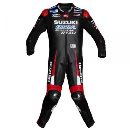 SUZUKI BLACK LEATHER MOTORCYCLE SUIT GP 2016