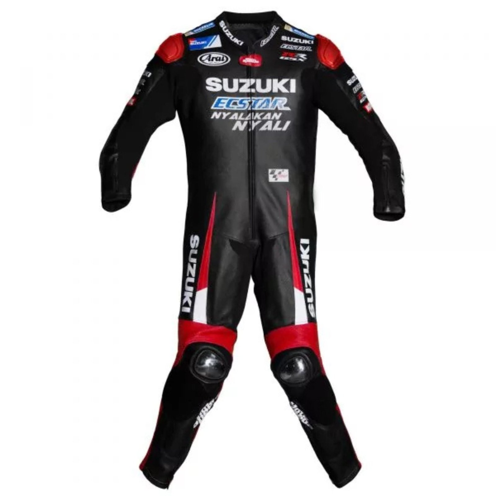 3 SUZUKI BLACK LEATHER MOTORCYCLE SUIT GP 2016